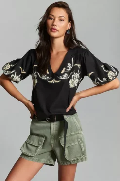 By Anthropologie Puff-Sleeve Blouse
