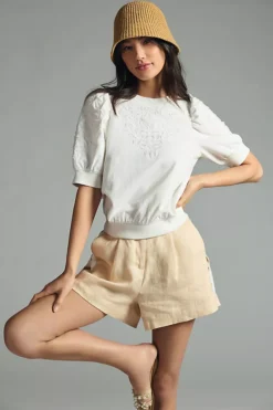 By Anthropologie Embroidered Puff-Sleeve Sweatshirt -Anthropologie Shop 4111942480005 011 b4