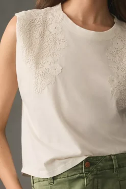 By Anthropologie Lace Appliqué Muscle Tee -Anthropologie Shop 4112264070056 011 b3