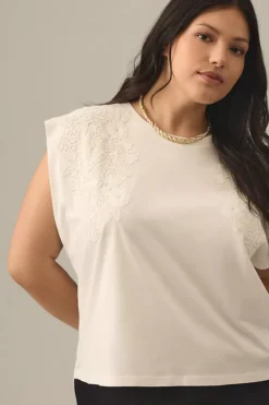 By Anthropologie Lace Appliqué Muscle Tee -Anthropologie Shop 4112264070056 011 c