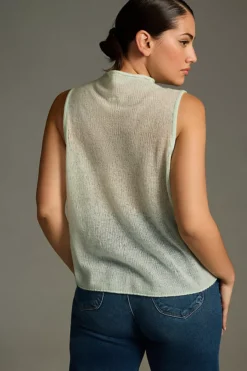 By Anthropologie Mock-Neck Cashmere Sweater Tank -Anthropologie Shop 4113086690120 102 c2