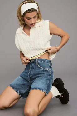 Maeve Collared Cable-Knit Sweater Vest