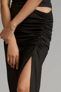 The Maya Ruched Side-Slit Skirt