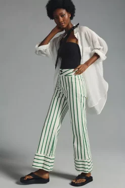 ASKK NY Brighton High-Rise Wide-Leg Crop Jeans