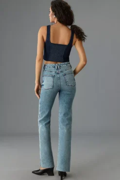 Good American Curve High-Rise Straight-Leg Jeans -Anthropologie Shop 4122927100128 093 b4