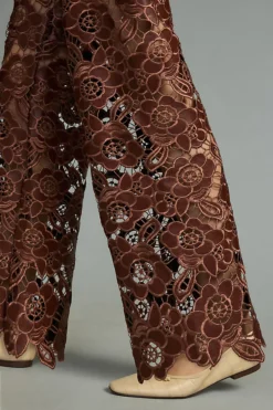 By Anthropologie Faux Leather & Lace Wide-Leg Pants -Anthropologie Shop 4123348690060 022 b5