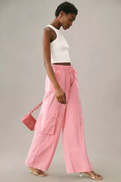 By Anthropologie Drawstring Wide-Leg Parachute Pants