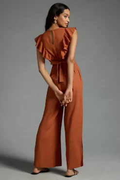 By Anthropologie V-Neck Ruffle Jumpsuit -Anthropologie Shop 4124652010028 028 b3