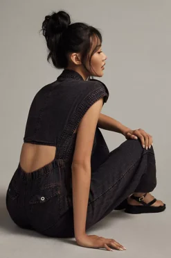 By Anthropologie Open-Back Buttondown Jumpsuit -Anthropologie Shop 4124660650005 068 b4