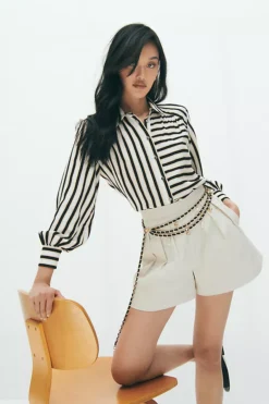 Corey Lynn Calter Pleated A-Line Shorts -Anthropologie Shop 4125024090031 011 b15