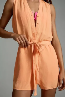 Cloth & Stone Sleeveless Button-Front Romper -Anthropologie Shop 4125259830051 086 b3