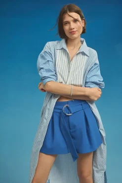 By Anthropologie Mixed Stripe Shirt Dress