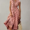 By Anthropologie Printed Buttondown Drop-Waist Dress