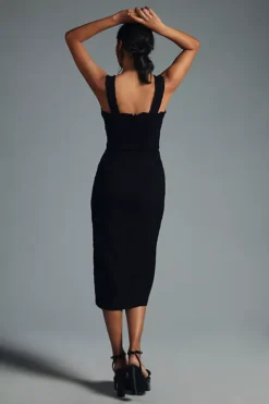 By Anthropologie Slim Square-Neck Ruffle Buttondown Dress -Anthropologie Shop 4130348690206 001 b2