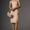 By Anthropologie Strapless Side-Slit Dress