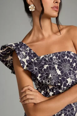 By Anthropologie Ruffle One-Shoulder Slim Dress -Anthropologie Shop 4130370060162 041 b4