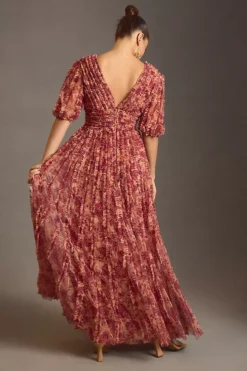 Ieena For Mac Duggal V-Neck Ruffled Mesh Dress -Anthropologie Shop 4130637940004 266 b3