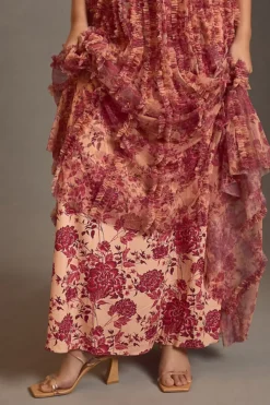 Ieena For Mac Duggal V-Neck Ruffled Mesh Dress -Anthropologie Shop 4130637940004 266 b5