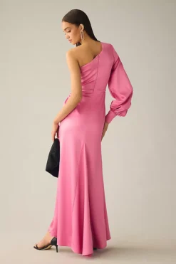 Ieena For Mac Duggal One-Shoulder Bishop-Sleeve Trumpet Gown -Anthropologie Shop 4130637940035 066 b3