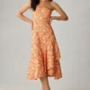 By Anthropologie Strapless A-Line Ruffle-Hem Dress