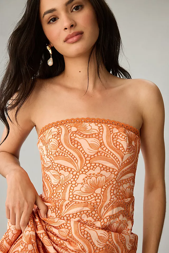 By Anthropologie Strapless A-Line Ruffle-Hem Dress 3 By Anthropologie Strapless A-Line Ruffle-Hem Dress - Image 3