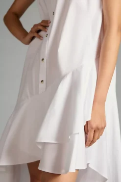By Anthropologie Sleeveless Buttondown Asymmetrical Ruffle-Hem Dress -Anthropologie Shop 4130647160184 010 b3