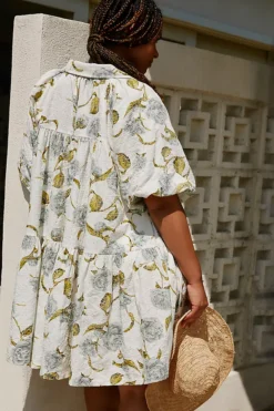 En Saison Puff-Sleeve Shirt Dress -Anthropologie Shop 4130732510040 097 c2