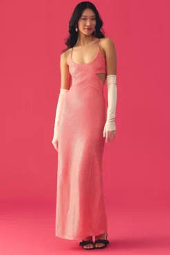 Love The Label Sequin Scoop-Neck Cutout Dress