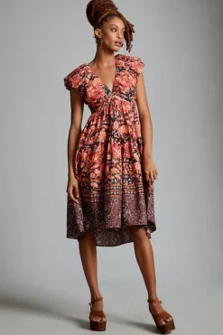 By Anthropologie Printed V-Neck Babydoll Dress -Anthropologie Shop 4130916210197 069 b