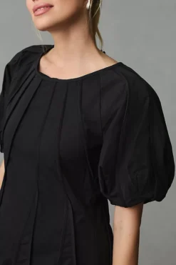 Aureta Studio Puff-Sleeve Seamed A-Line Dress -Anthropologie Shop 4130928210022 001 b3