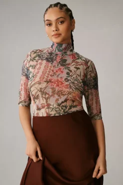 By Anthropologie Printed Mesh Turtleneck -Anthropologie Shop 4148265640004 000 c