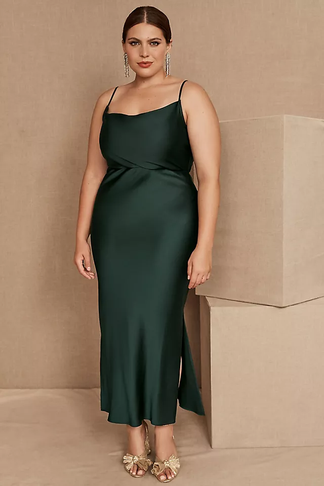 BHLDN Cali Satin Cowl-Neck Midi Slip Dress 4 BHLDN Cali Satin Cowl-Neck Midi Slip Dress - Image 4