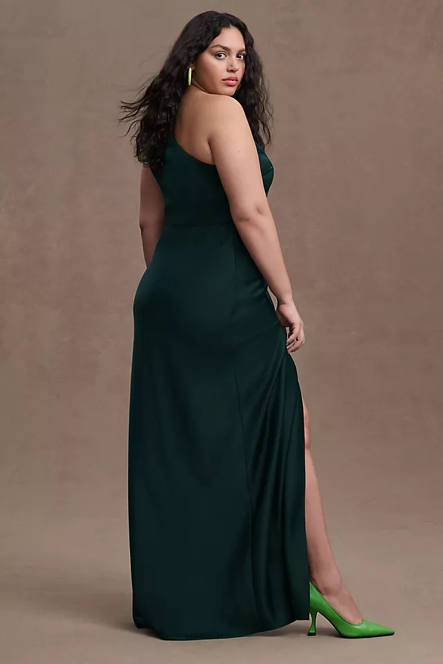 BHLDN Dylan One-Shoulder Satin Side-Slit Gown 6 BHLDN Dylan One-Shoulder Satin Side-Slit Gown - Image 6