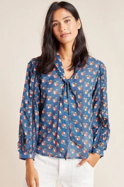 Eri + Ali Talia Tie Neck Blouse -Anthropologie Shop 67319814 049 m4