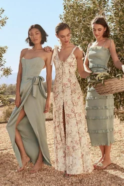 V. Chapman June Satin Midi Dress