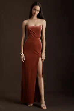 Anthropologie Jenny Yoo Cassandra Strapless Stretch Velvet Gown