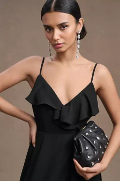 BHLDN Hailee Ruffle-Neck Wrap Georgette Gown -Anthropologie Shop 81873812 001 b