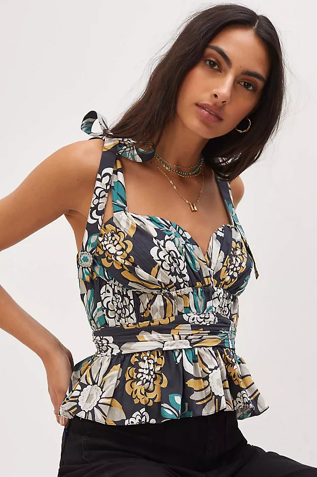 Forever That Girl Sweetheart Ruched Floral Top