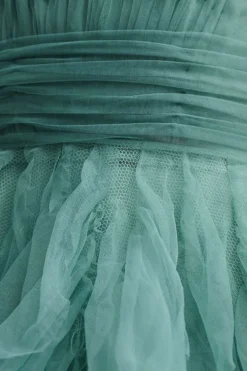 Mac Duggal A-Line Deep-V Ruffled Tulle Midi Dress -Anthropologie Shop 84184092 105 d6