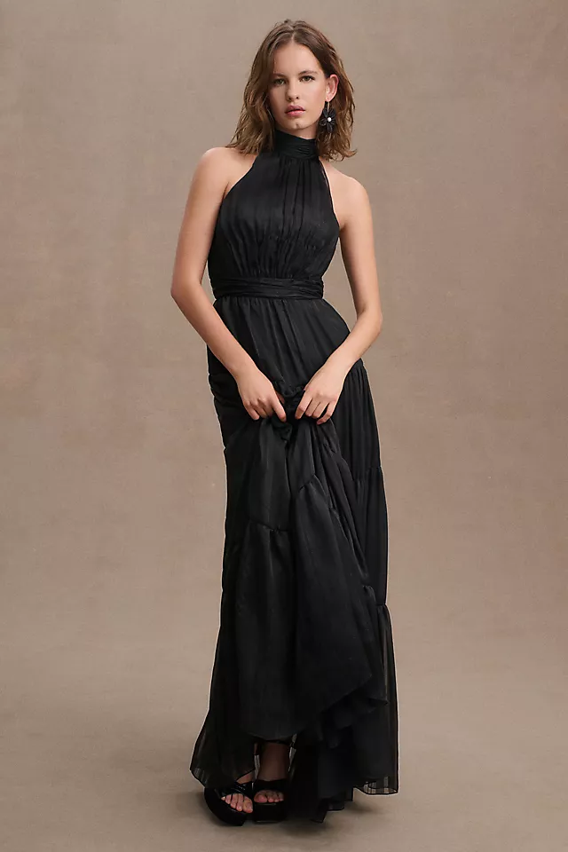 Mac Duggal Tiered Halter Gown 1 Mac Duggal Tiered Halter Gown