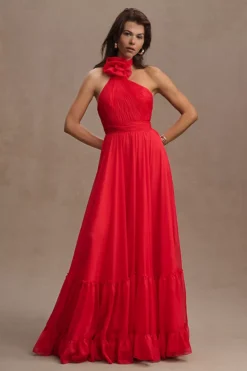 Mac Duggal Tiered Asymmetrical Halter A-Line Gown -Anthropologie Shop 84211804 060 b4