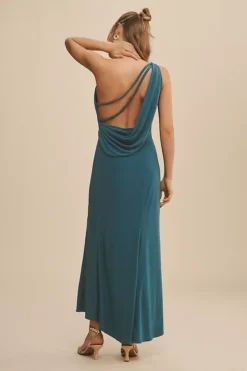 Mac Duggal Draped Jersey One-Shoulder Side-Slit Column Dress -Anthropologie Shop 85351336 046 b3