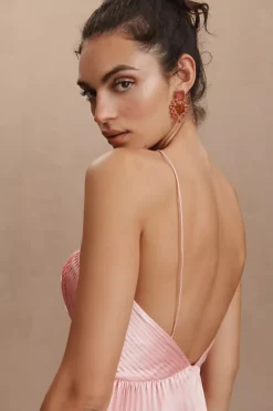 AMUR Kamari Halter Open-Back Pleated A-Line Charmeuse Gown -Anthropologie Shop 85750479 066 b4