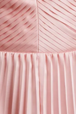 AMUR Kamari Halter Open-Back Pleated A-Line Charmeuse Gown -Anthropologie Shop 85750479 066 d6